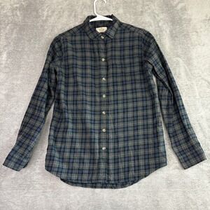 Marine Layer Women's Small Flannel Shirt Button Down Organic‎ Cotton Plaid